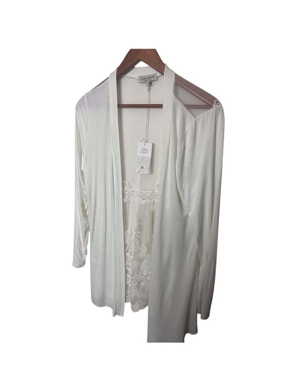 NEW! Loggia de Tessitori Italy ๐ฎ๐น Large Ivory Cream Lace Lightweight Cardigan